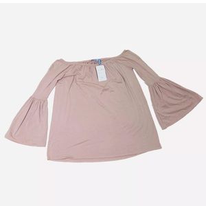 Survival UK Pink Lycra Bell Sleeve Boho Blouse